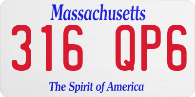MA license plate 316QP6