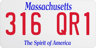 MA license plate 316QR1