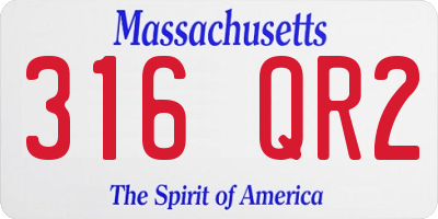 MA license plate 316QR2