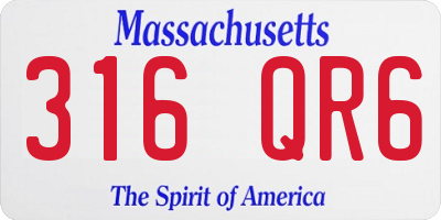 MA license plate 316QR6