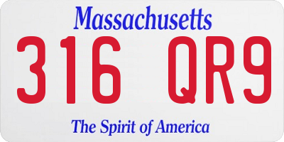 MA license plate 316QR9