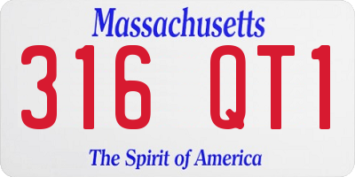 MA license plate 316QT1