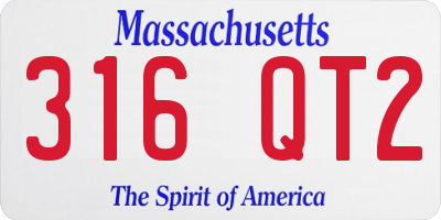 MA license plate 316QT2