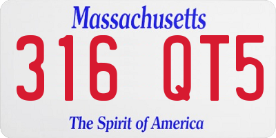MA license plate 316QT5