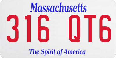 MA license plate 316QT6