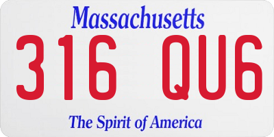 MA license plate 316QU6