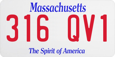 MA license plate 316QV1