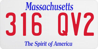 MA license plate 316QV2