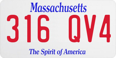 MA license plate 316QV4