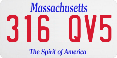 MA license plate 316QV5