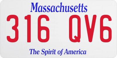 MA license plate 316QV6