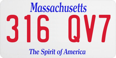 MA license plate 316QV7