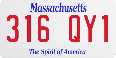 MA license plate 316QY1