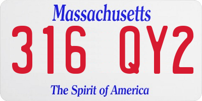 MA license plate 316QY2