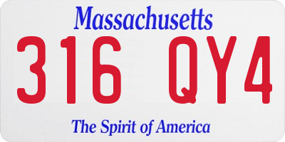 MA license plate 316QY4