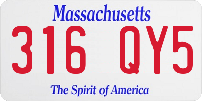 MA license plate 316QY5