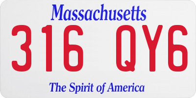 MA license plate 316QY6