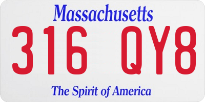 MA license plate 316QY8
