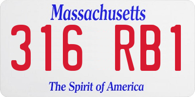 MA license plate 316RB1