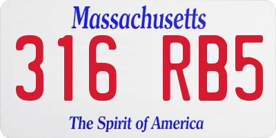 MA license plate 316RB5