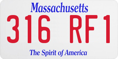 MA license plate 316RF1