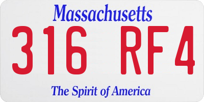MA license plate 316RF4