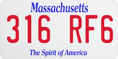 MA license plate 316RF6