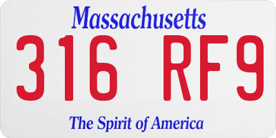 MA license plate 316RF9