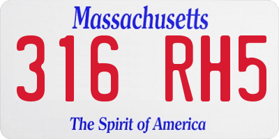 MA license plate 316RH5