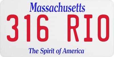 MA license plate 316RI0