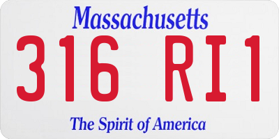 MA license plate 316RI1