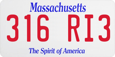 MA license plate 316RI3