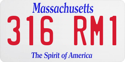 MA license plate 316RM1