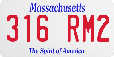 MA license plate 316RM2