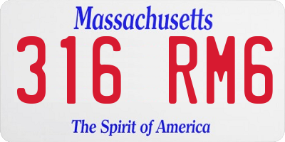 MA license plate 316RM6