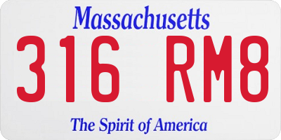 MA license plate 316RM8