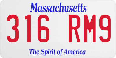 MA license plate 316RM9