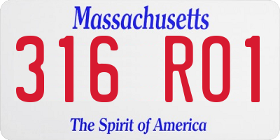 MA license plate 316RO1
