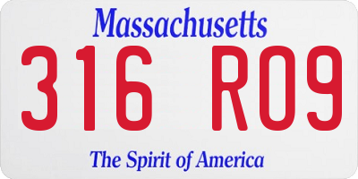 MA license plate 316RO9