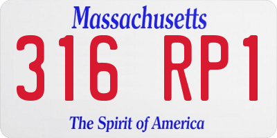 MA license plate 316RP1