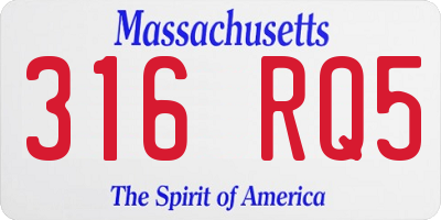 MA license plate 316RQ5
