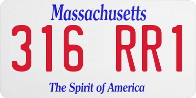 MA license plate 316RR1