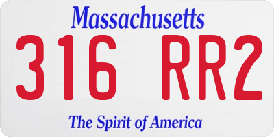 MA license plate 316RR2