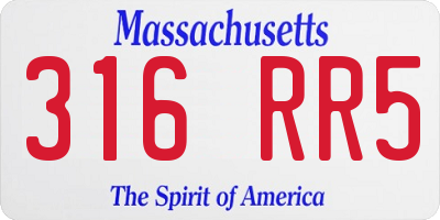 MA license plate 316RR5