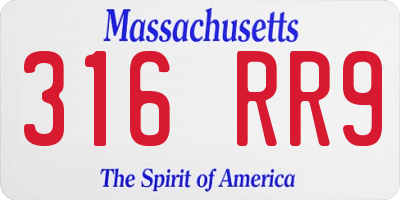 MA license plate 316RR9