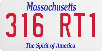 MA license plate 316RT1