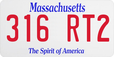 MA license plate 316RT2