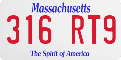 MA license plate 316RT9