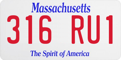 MA license plate 316RU1