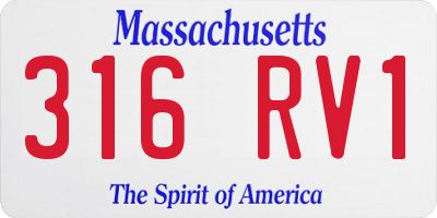 MA license plate 316RV1